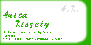 anita kiszely business card